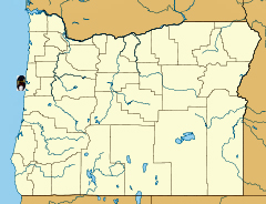 Oregon map showing location of the lighthouse