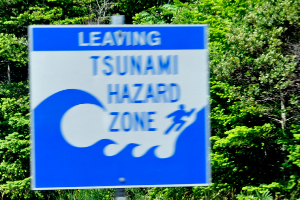 sign: Leaving Tsunami Hazard Zone