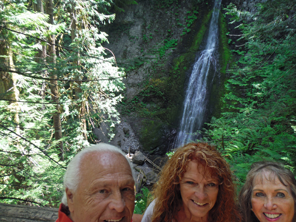 Lee, Ilse and Karen at Marymere Falls