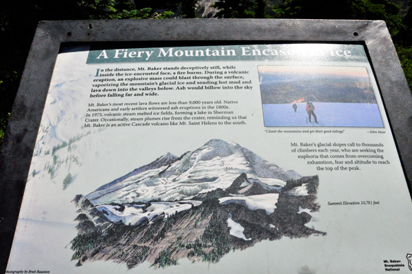 sign about Mount Baker