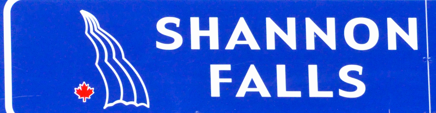 big sign: Shannon Falls