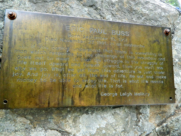 plaque for Eric Paul Buss
