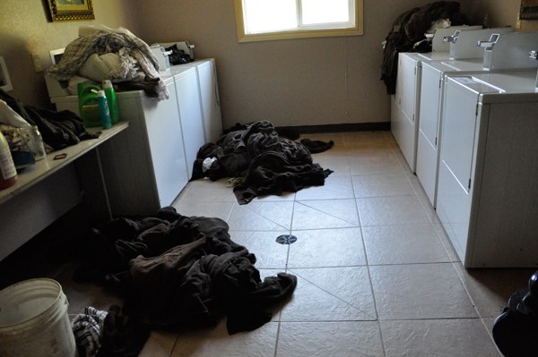 messy laundry room