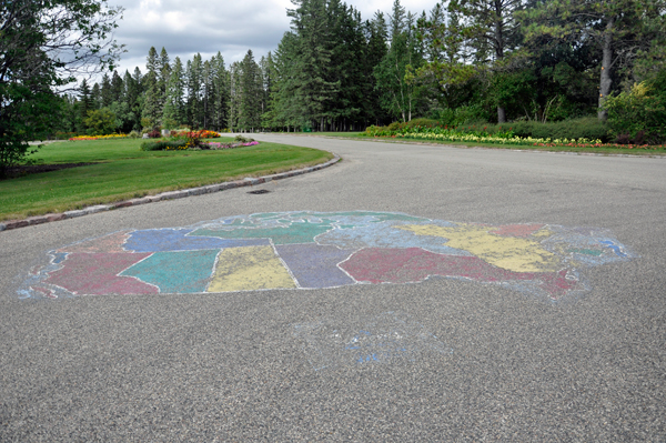 Canada map in the street