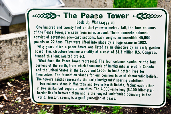 The Peace Tower sign