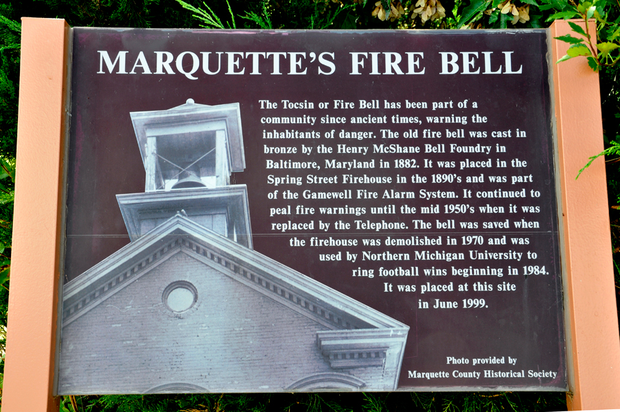 sign: Marquette's Fire Bell
