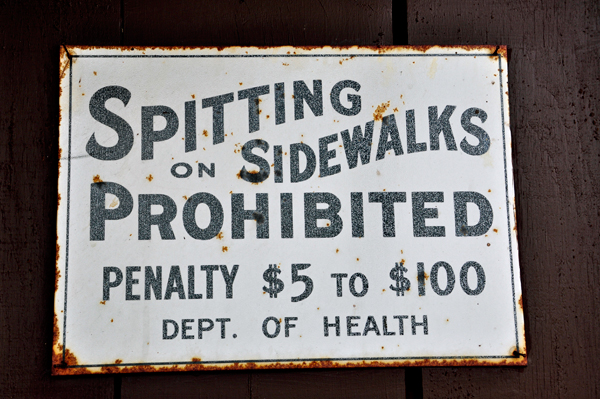 spitting on sidewalks pohibited