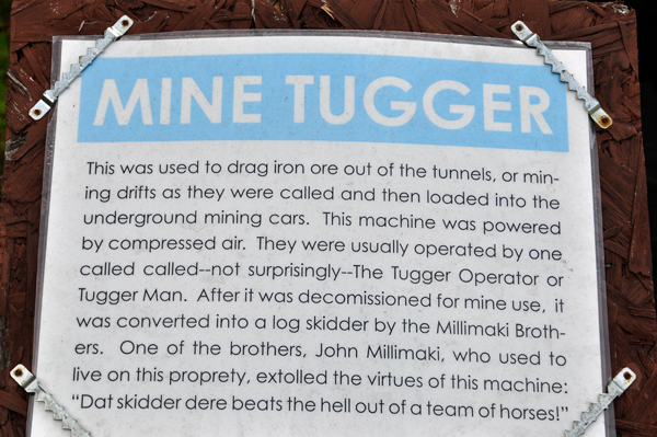 sign about the Mine Tugger