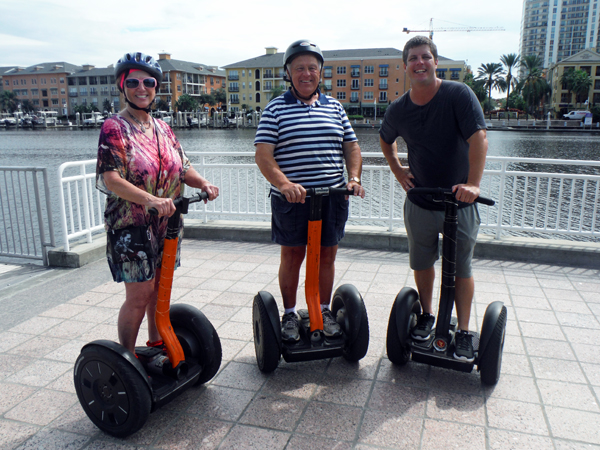 The two RV Gypsies and the owner of Magic Carpet Glide Segway tours