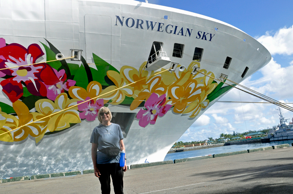 Monica Eckedahl  by the Norwegian Sky cruise ship