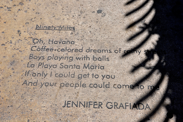 Havana poem on the sidewalk