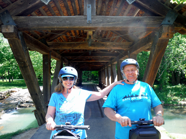 the two RV Gypsies at Long Pine Crossing Covered Bridge
