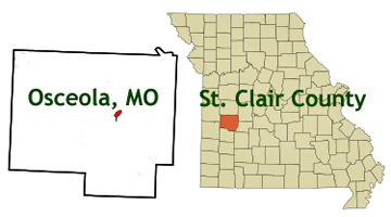 map of Missouri showing location of Osceola