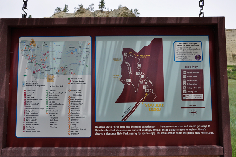 map of Pictograph Cave State Park and other info