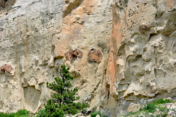 a face on the side of the cliff