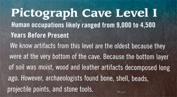 Pictograph Cave Level  1 sign