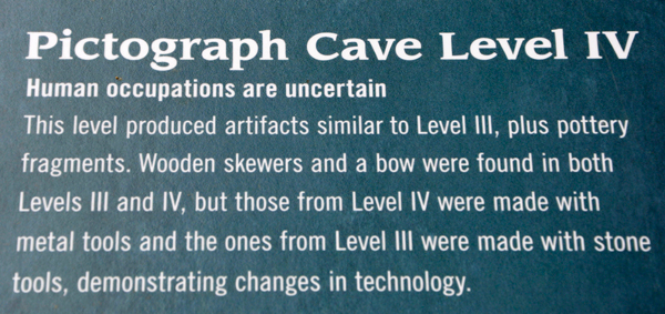 Pictograph Cave Level  1V sign