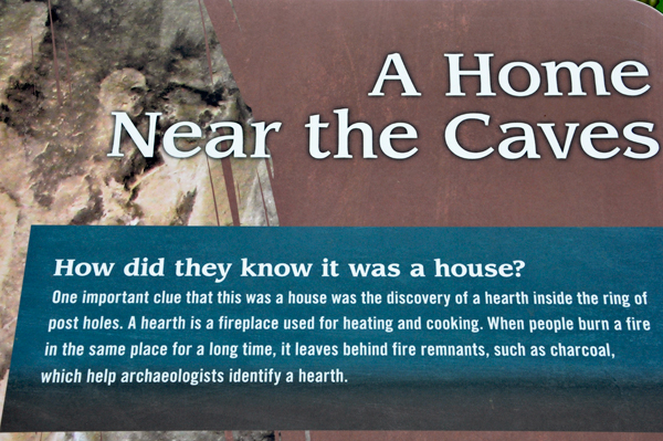 sign: a home near the caves
