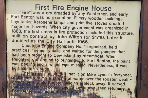 sign about the The First Fire Engine House