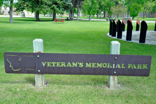 Veteran's Memorial Park sign