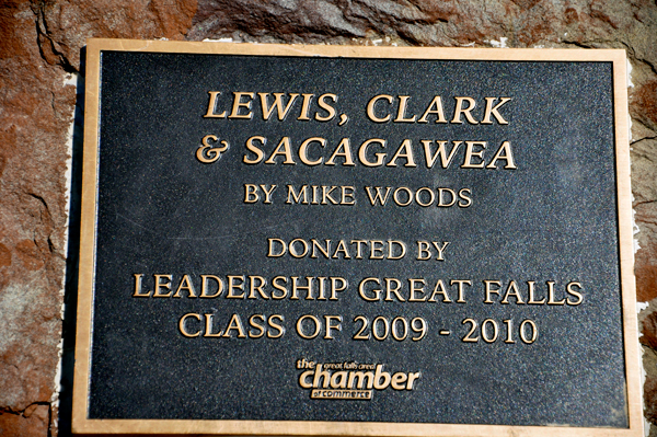 Lewis, Clark, and Sacagawea plaque