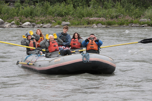 the two RV Gypsies and family whitewater rafting