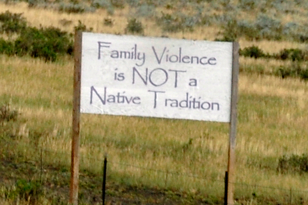 sign about violence