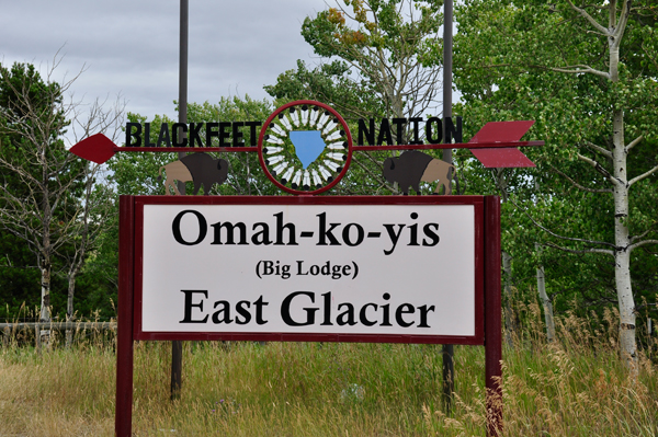 Blackfeet Nation sign in East Glacier