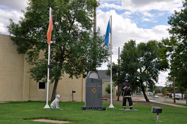 Firefighters Monument and statue