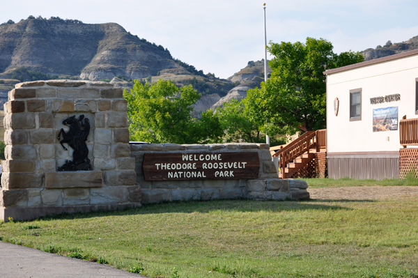 welcome to Theodore Roosevelt National Park sign