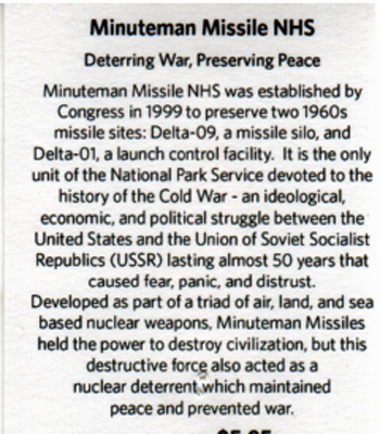 establishment of Minuteman Missile NHS sign