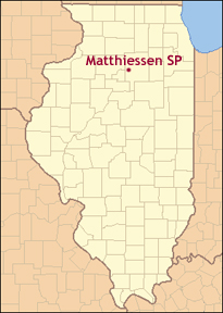Illinois map showing location of Matthiessen State Park