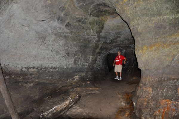 Lee Duquette in a cave near Cascade Falls