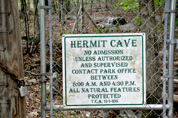 Hermit Cave locked gate