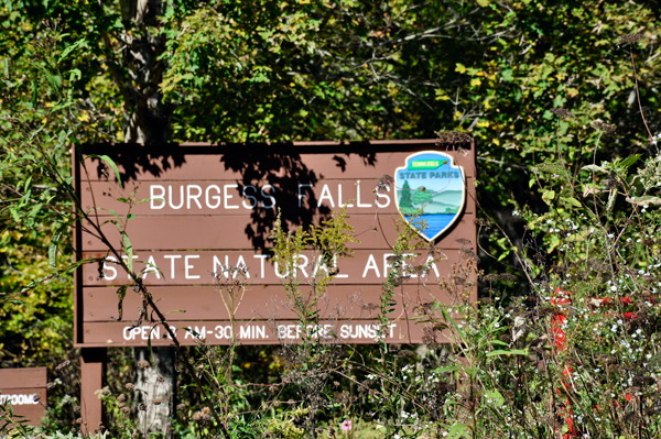 sign: Burgess Falls State Natural Area