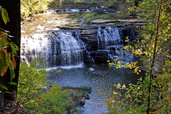 An 80-foot cascade known as Middle Falls