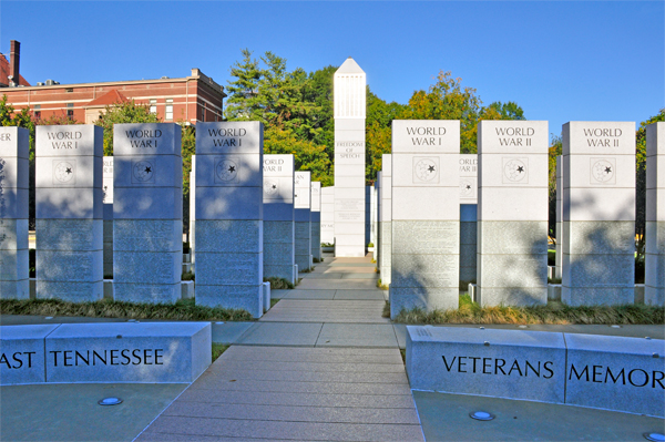 the Veteran's Memorial in Knoxville