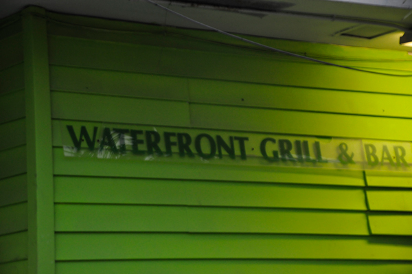 Waterfront grill and bar sign