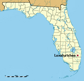 Florida map showing location of Loxahatchee
