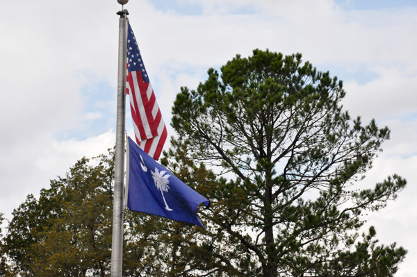 USA flag and SC state flag