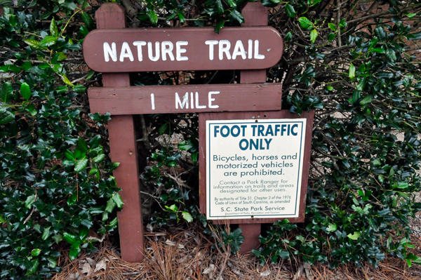 Nature trail sign at Andrew Jackson State Park