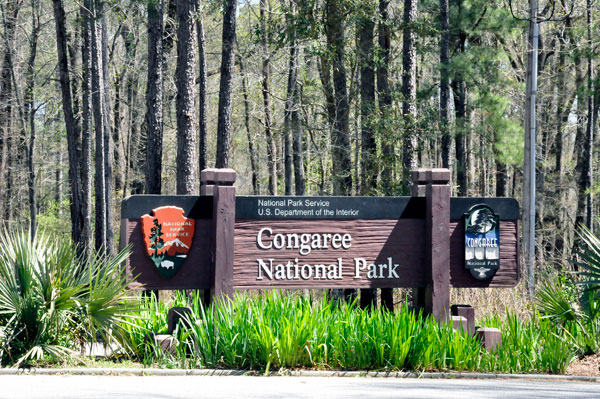 Congaree National Park entrance sign