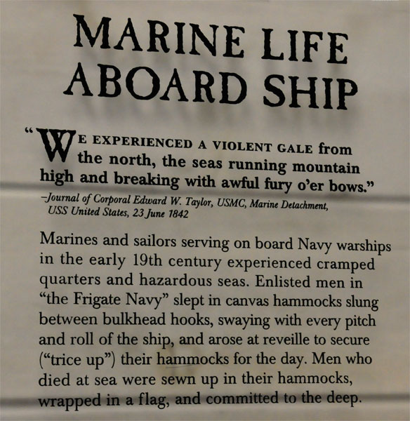 sign about Marine Life aboard ship