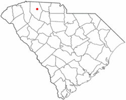 South Carolina map shoing location of Spartanburg