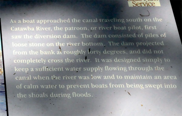 Below: sign and info about The Dam on the Catawba River