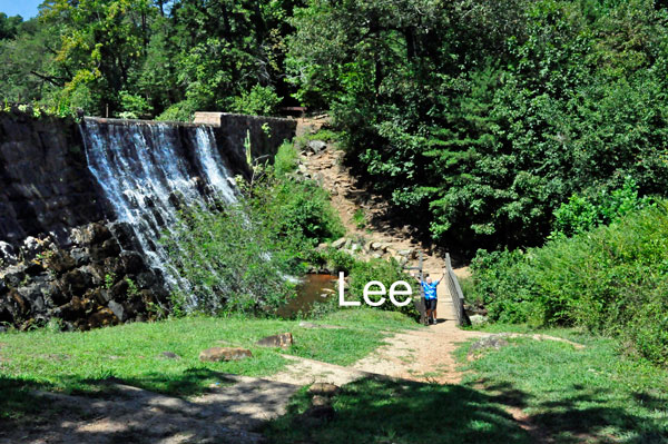 Lee Duquette on the bridge below the dam