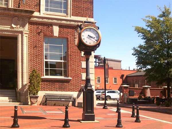 downtown Greenville clock