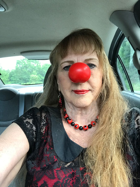 Karen Duquette and her red nose