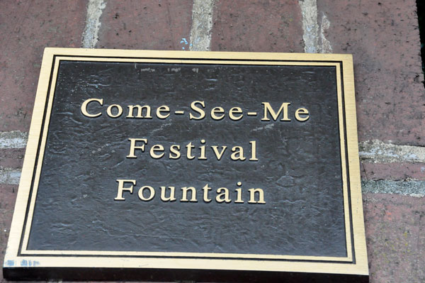 Come-See-me Festival Fountain sign