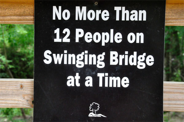 swinging Bridge sign